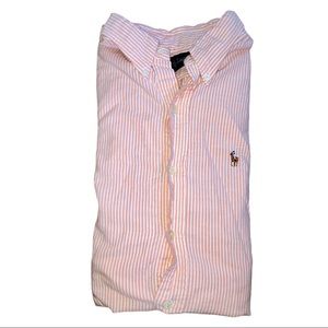 Ralph Lauren Stripe Button Down Orange White